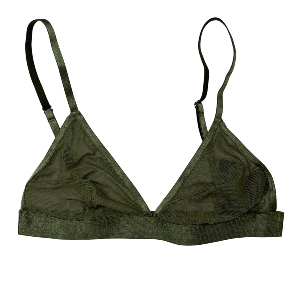 NWT Topshop Olive Green Sheer Triangle Bralette